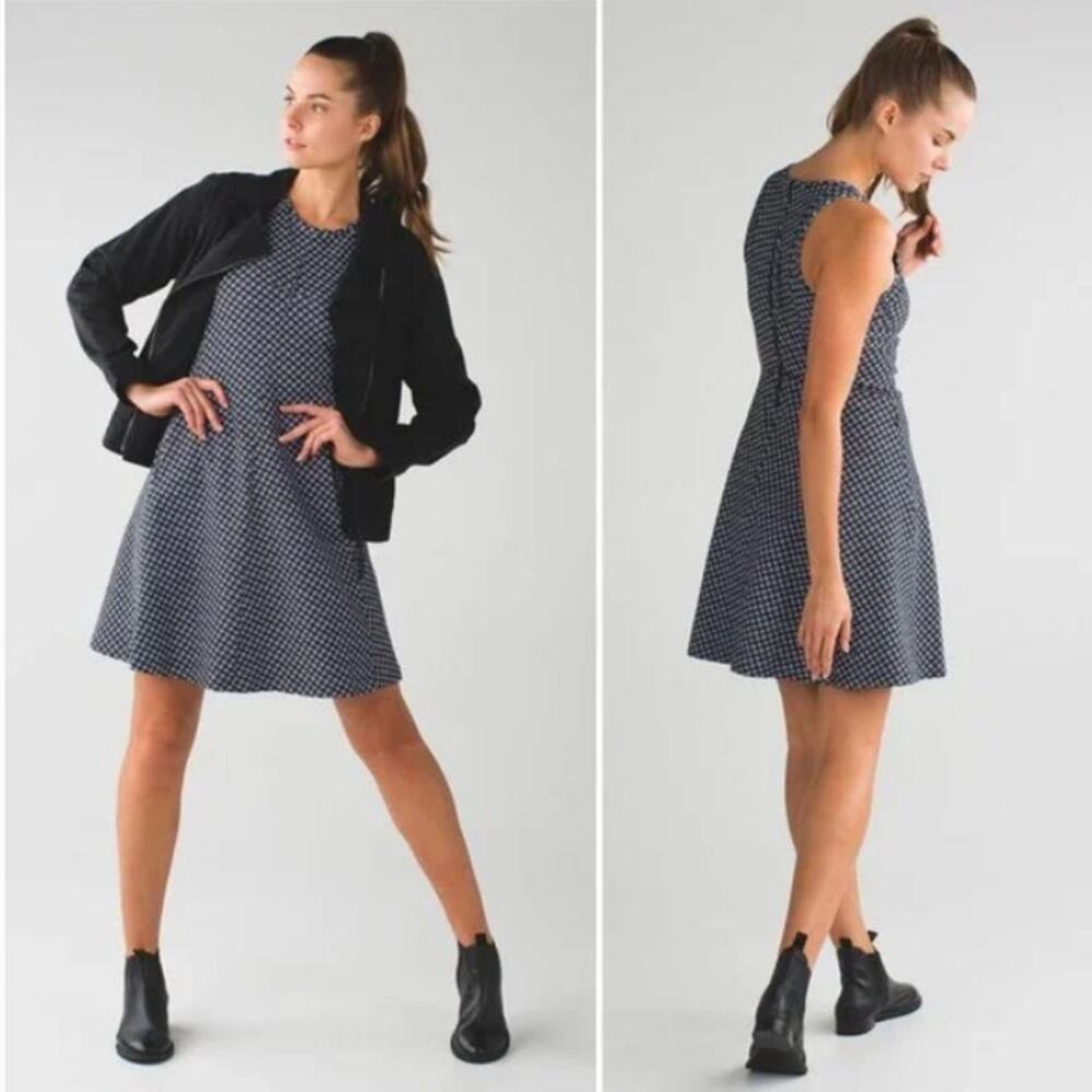Lululemon &go 'Til Dawn Dress Deep Dive Black Grey Womens 4 Small